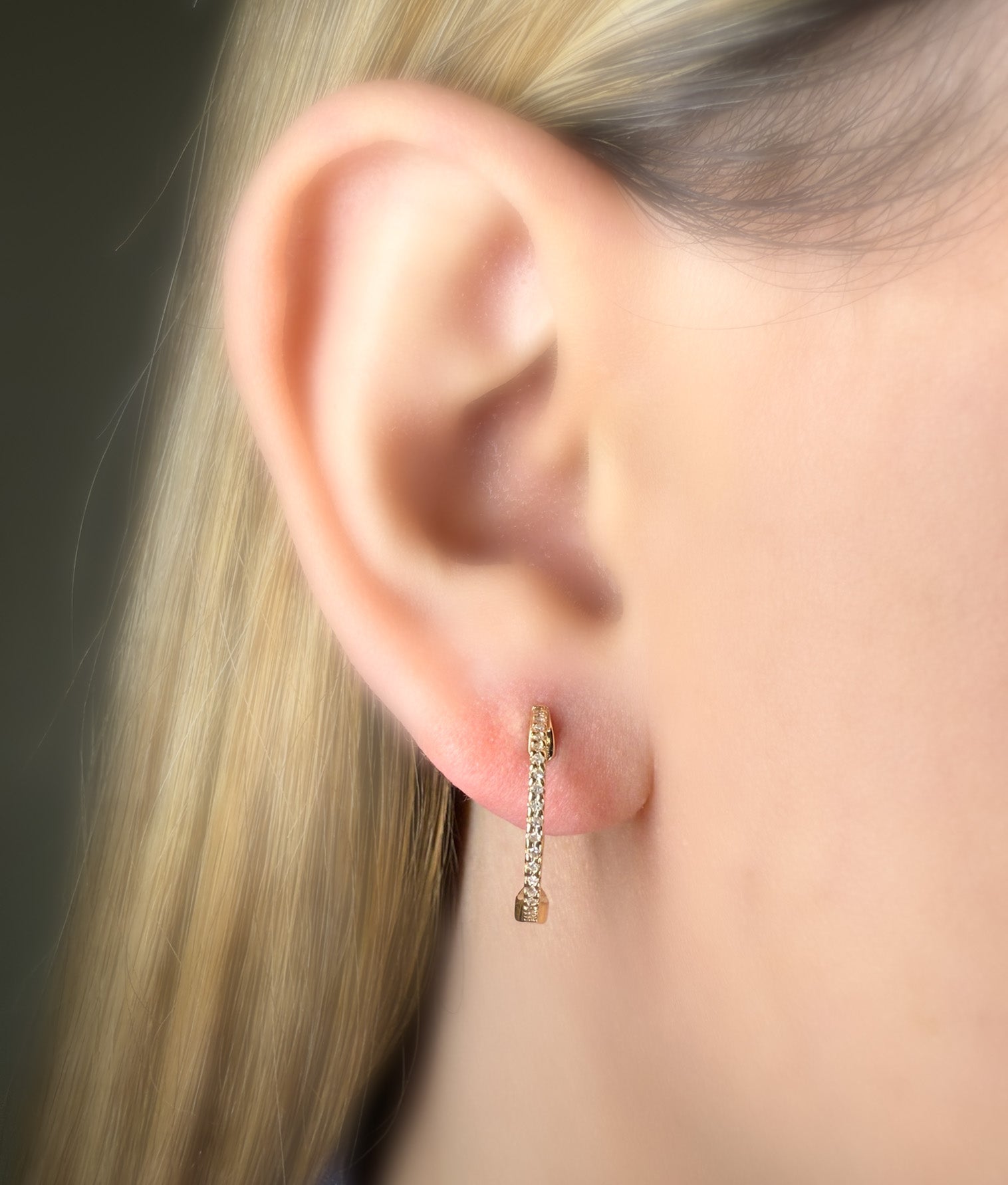Diamond Earrings in Yellow Gold 14K