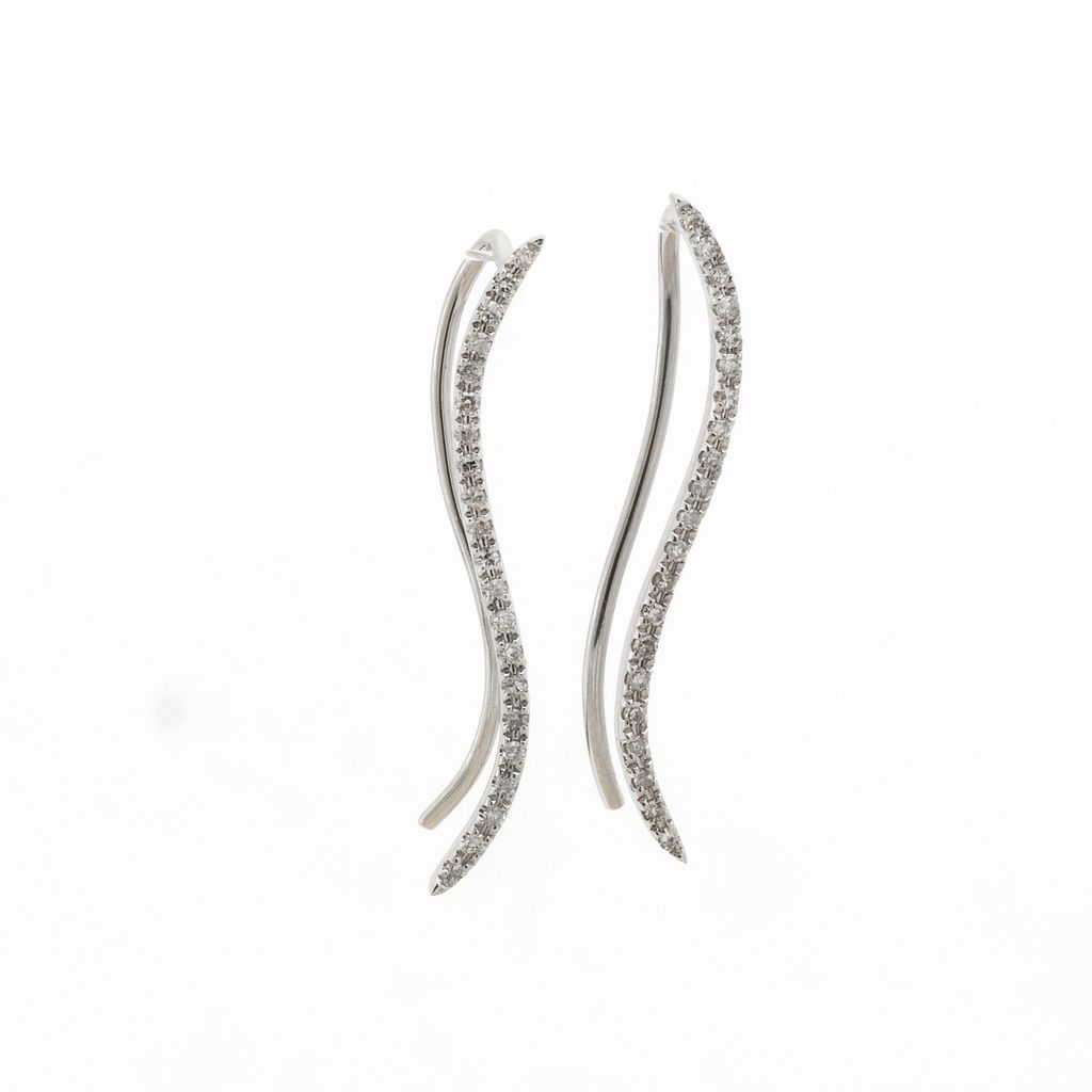 Wave Diamond Earrings in Gold 14K