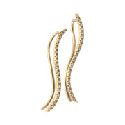 Wave Diamond Earrings in Gold 14K