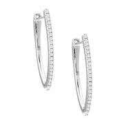 Diamond Hoop Earrings in White Gold 14k