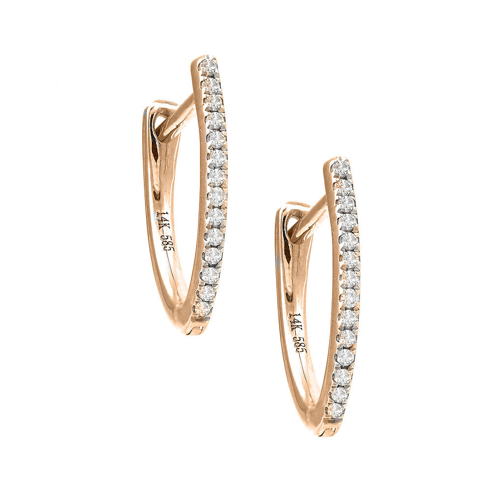 Diamond Hoop Earrings in Yellow Gold 14k