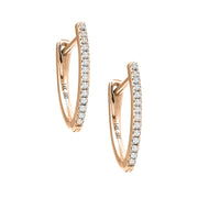 Diamond Hoop Earrings in Yellow Gold 14k