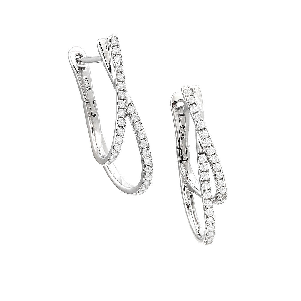 Diamond Earrings in White Gold 14k