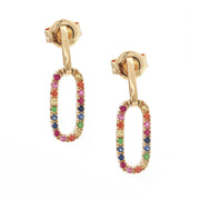 Sapphire Multi-Gem Earrings in Yellow Gold 14k