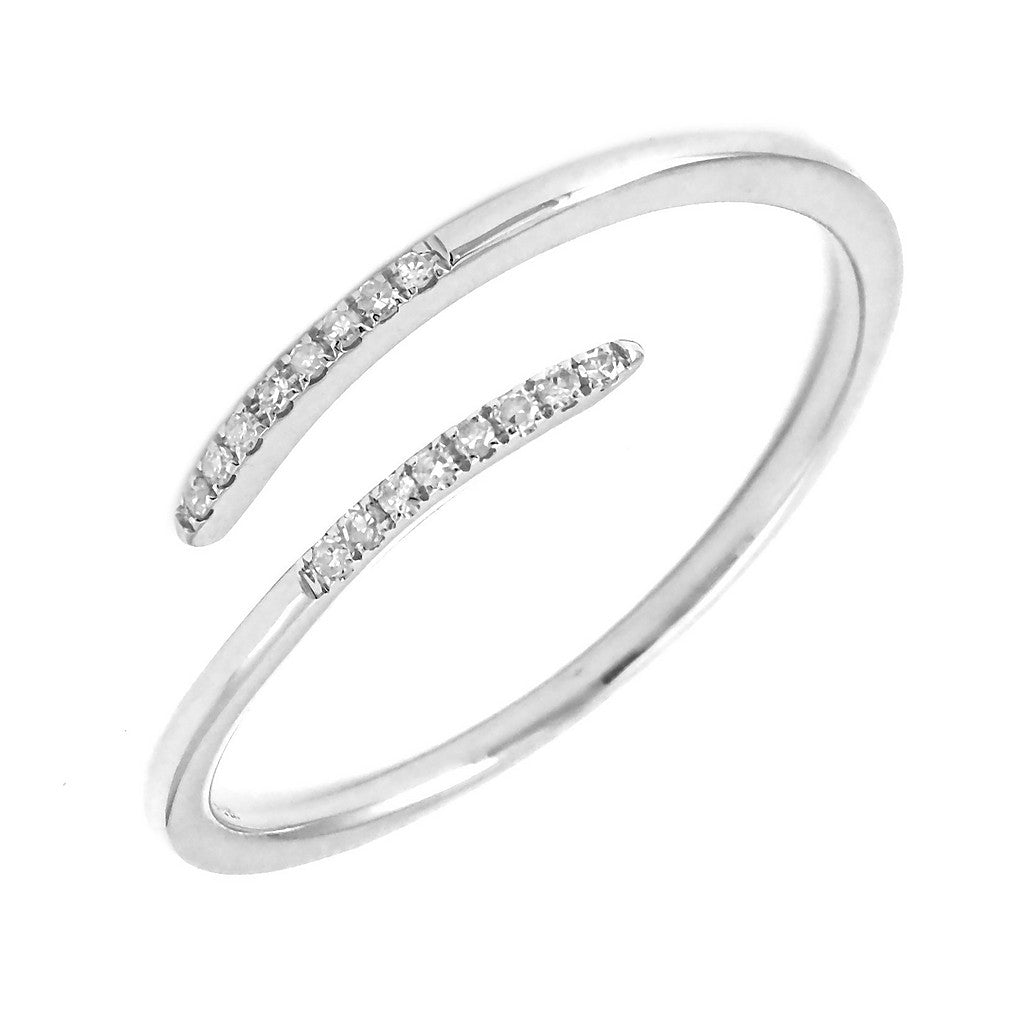 Open Micro-Pavé Diamond Ring in 14K Yellow or White Gold