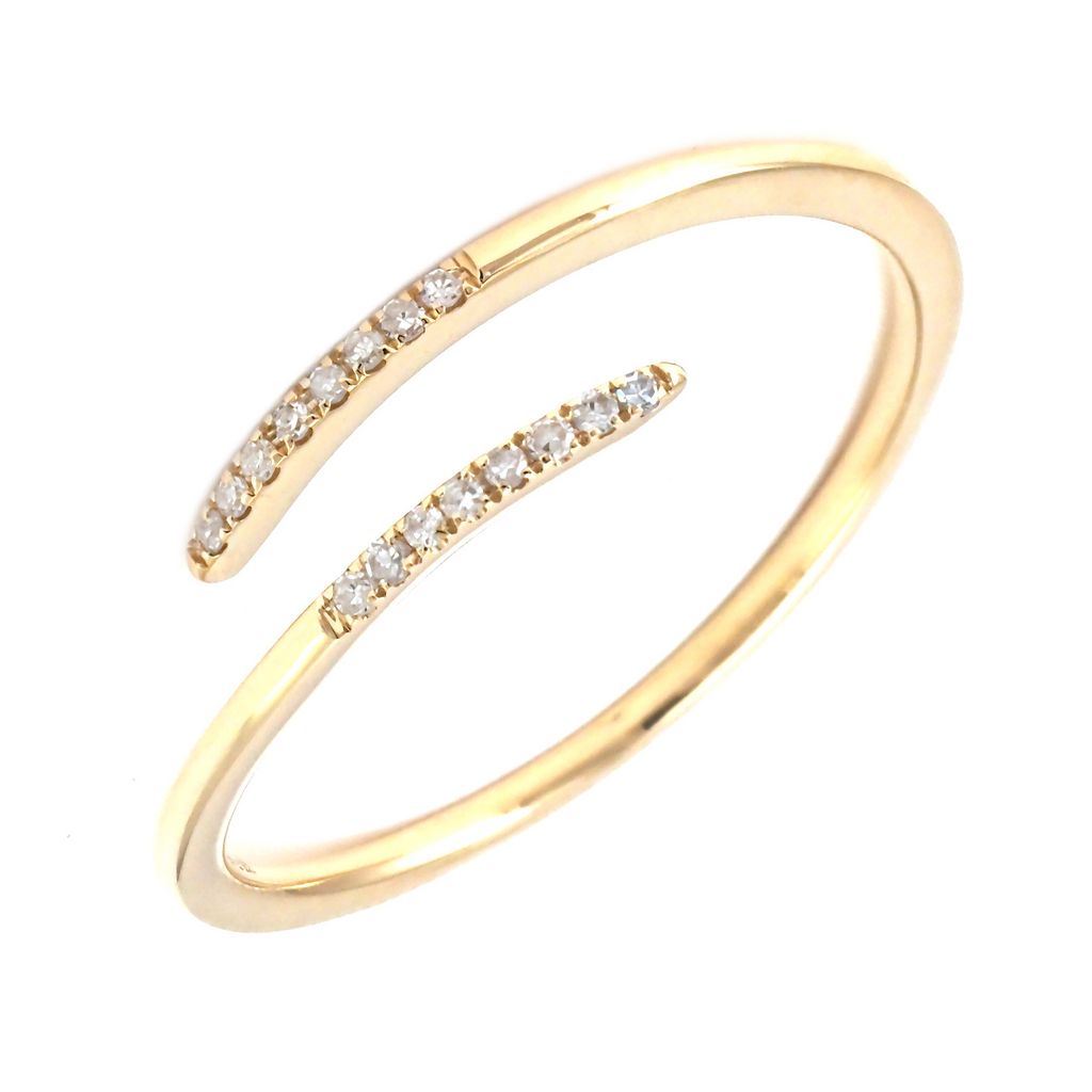 Open Micro-Pavé Diamond Ring in 14K Yellow or White Gold