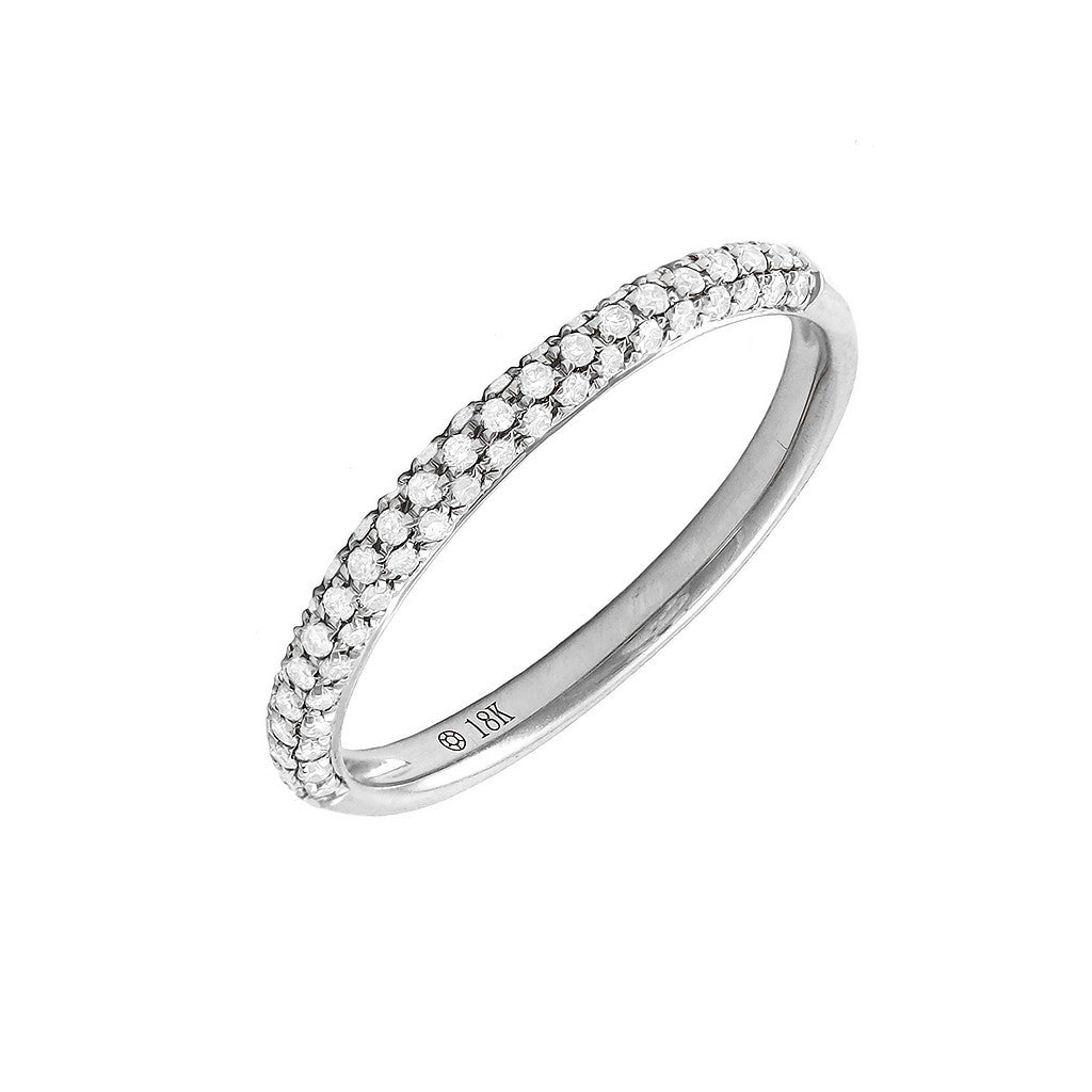 Pavé Diamond Band in 18K Yellow or White Gold