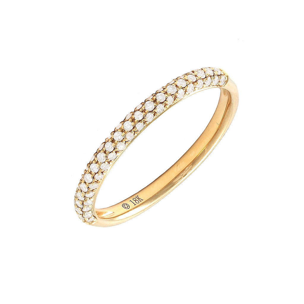 Pavé Diamond Band in 18K Yellow or White Gold