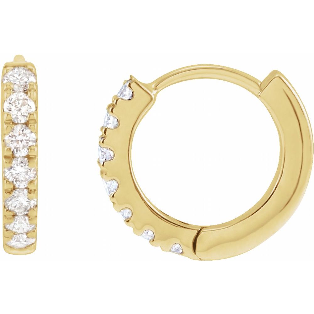 Lab-Grown Diamond Huggie Hoop Earrings in 14K Gold (1/5 CTW, 10mm)