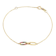 Multi-Gem Bracelet in Yellow Gold 14K
