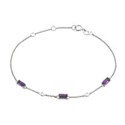 Amethyst and Diamond Bracelet in Gold 14K