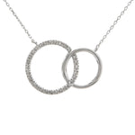 Linked Circles Diamond Necklace in White Gold 14K