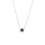 Sapphire and Diamond Necklace in White Gold 14K