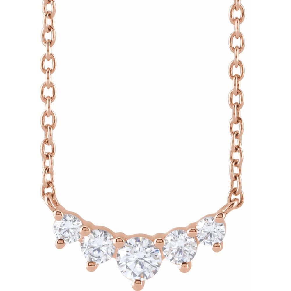 Graduated Lab-Grown Diamond Necklace in 14K Gold (1/3 CTW)