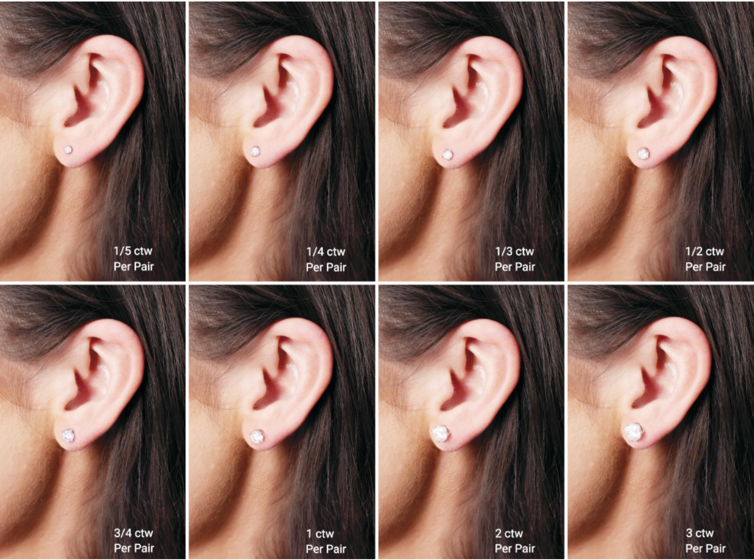 Lab-Grown Diamond Stud Earrings in 14K White or Yellow Gold (1/5 to 4 CTW)