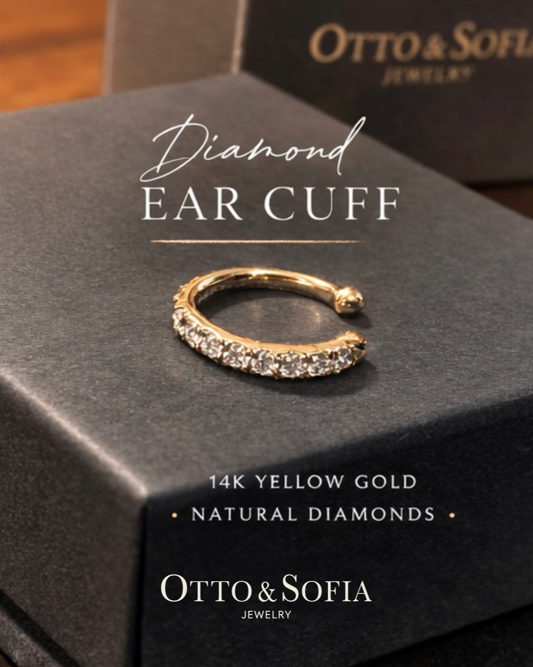 Ear Cuff Natural Diamonds 1/6 CTW 14K Gold