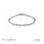 Emerald Cut Tennis Bracelet - Lab-Grown Diamond in 14K White, Yellow, or Rose Gold (5 CTW)