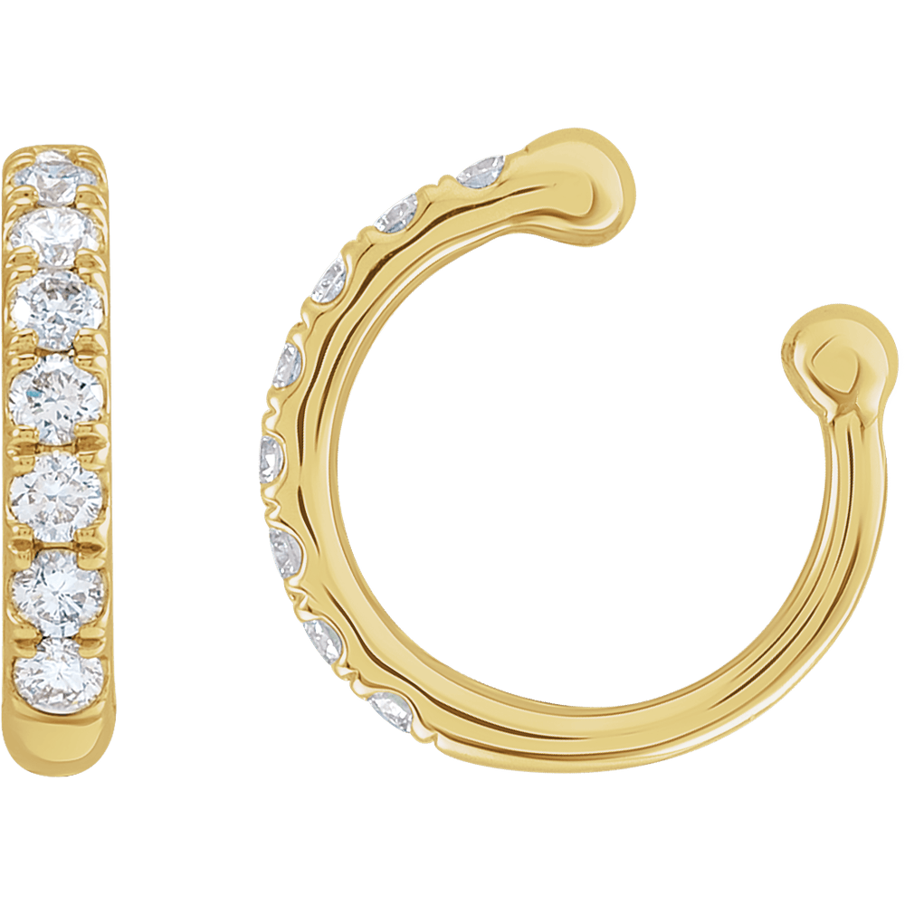 Ear Cuff Natural Diamonds 1/6 CTW 14K Gold