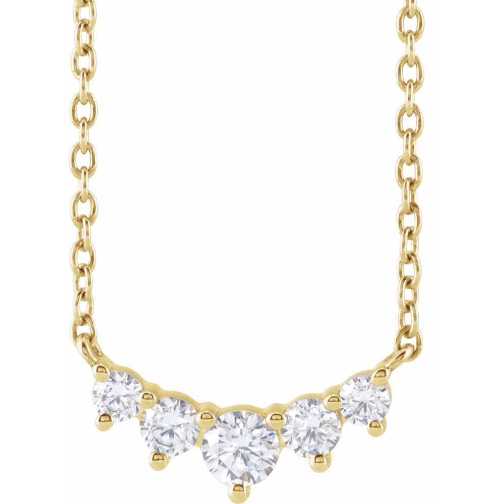 Graduated Lab-Grown Diamond Necklace in 14K Gold (1/3 CTW)