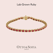 Emerald-Cut Gemstone Line Bracelet in 14K Yellow Gold