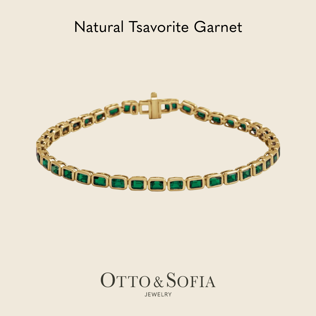 Emerald-Cut Gemstone Line Bracelet in 14K Yellow Gold