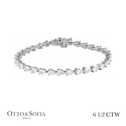 Pear Cut Tennis Bracelet - Lab-Grown Diamond in 14K White, Yellow, or Rose Gold (6 1/2 CTW)