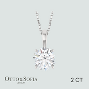 Solitaire Diamond Necklace in 14K White or Yellow Gold (1/3 to 2 CT, Natural or Lab-Grown Diamond)