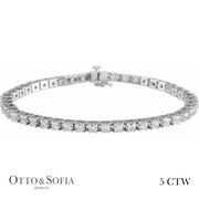 Lab-Grown Diamond Tennis Bracelet in 14K White, Yellow, or Rose Gold (1–10 CTW)