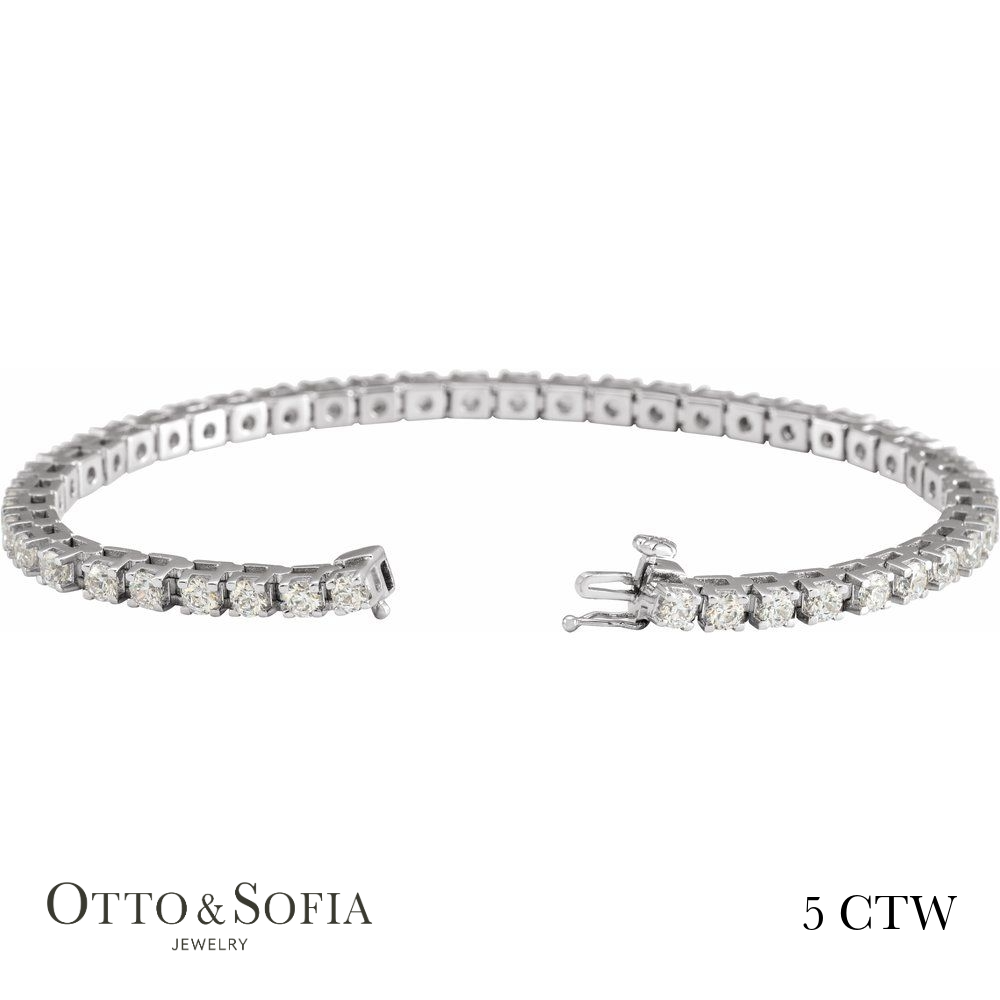 Lab-Grown Diamond Tennis Bracelet in 14K White, Yellow, or Rose Gold (1–10 CTW)