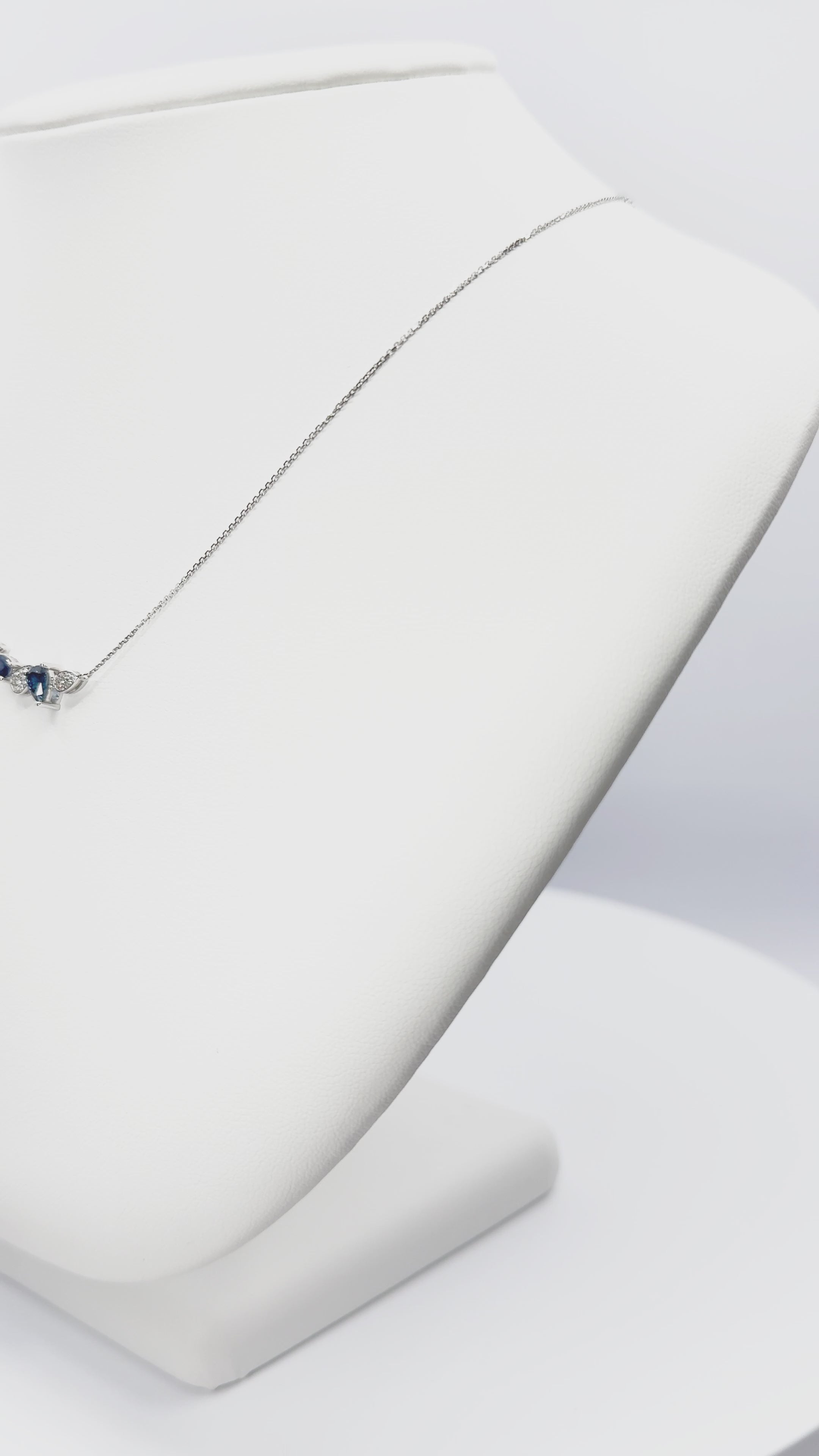 Load video: Sapphire and Diamond Necklace in White Gold 14k