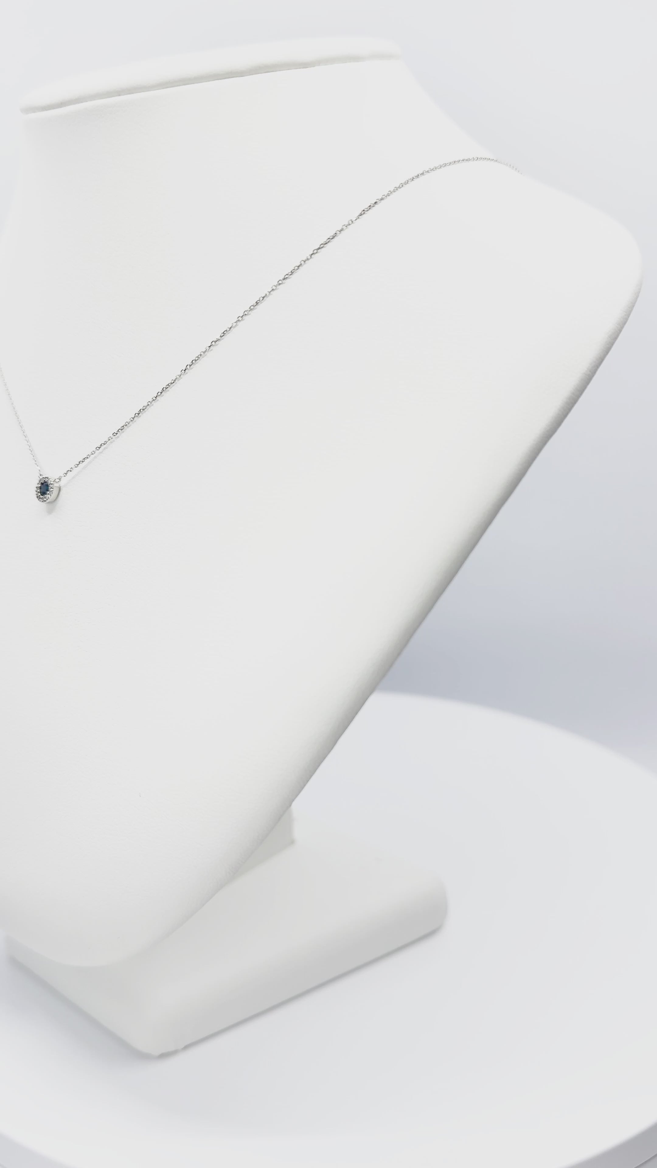 Load video: Sapphire and Diamond Necklace in White Gold 14K
