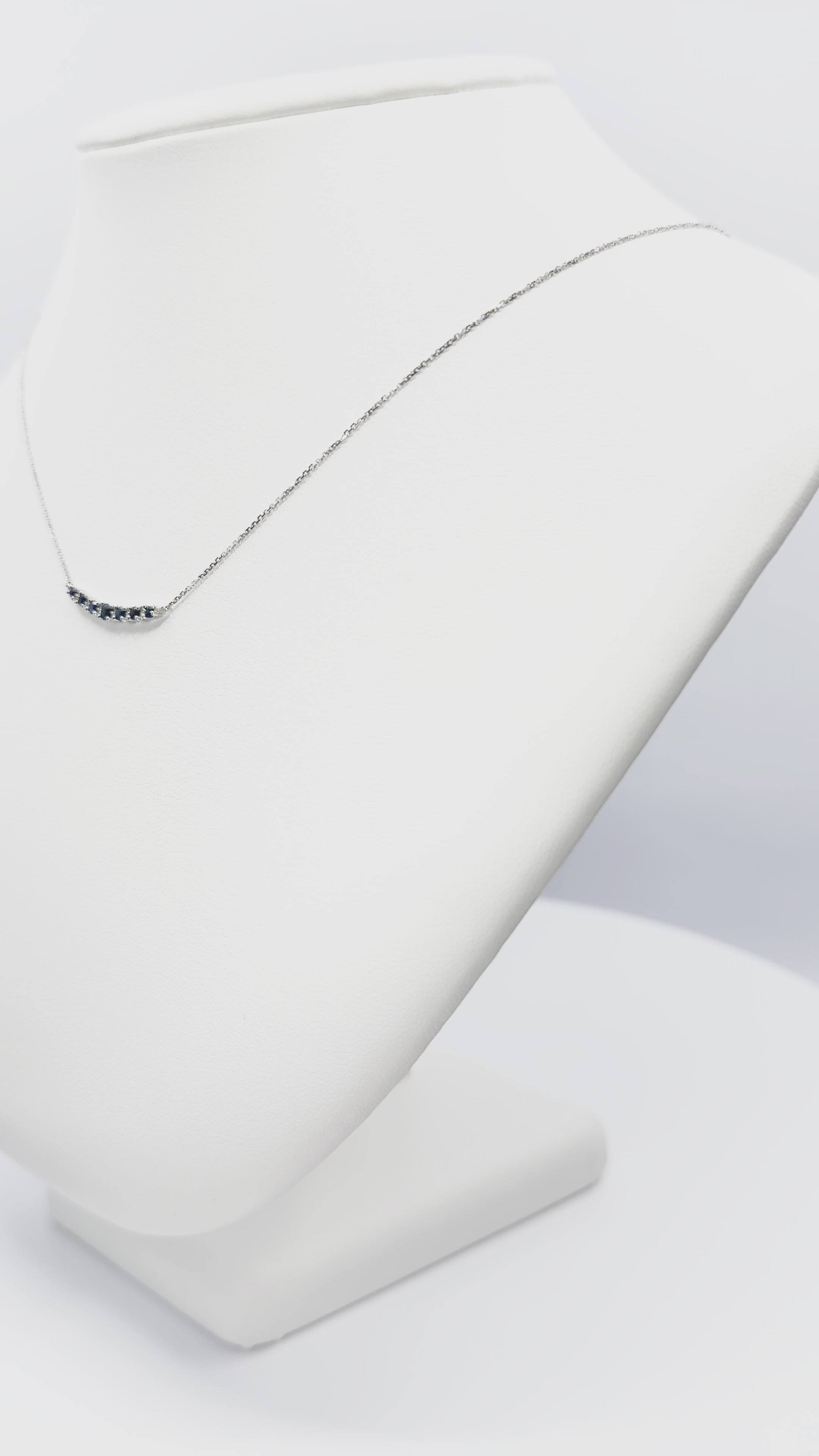 Load video: Sapphire And Diamond Necklace in White Gold 14K